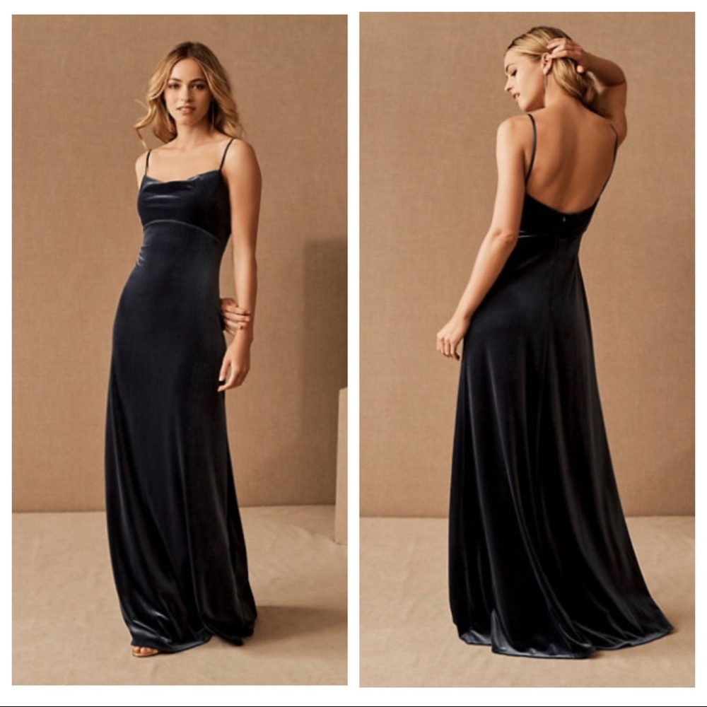 BHLDN Jenny Yoo Sammi Velvet Dress, French Blue, 4